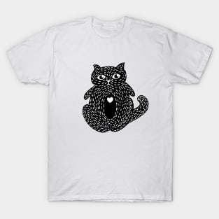 Black Cat Curiously Staring at Me T-Shirt